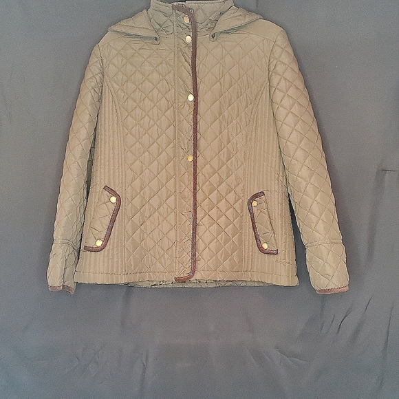 LIKE NEW- WORN ONCE- Army Green Hooded Jacket - Picture 1 of 8